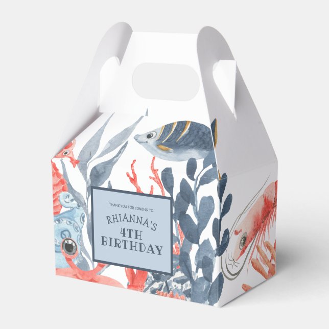 Kids Under The Sea Birthday Party Favour Box (Front Side)