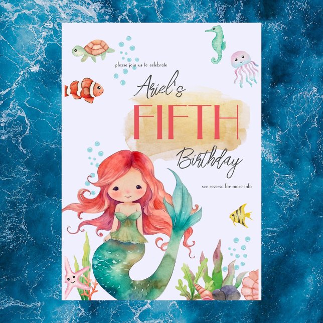Kids Under the Sea Mermaid Birthday  Invitation (Creator Uploaded)