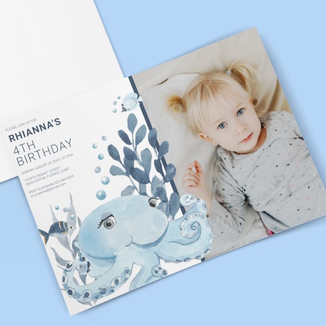 Kids Under The Sea Photo Birthday Party Invitation (Creator Uploaded)