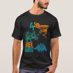 Kids Uneil Saurus 4th Birthday Boys Rex Bday Part T-Shirt