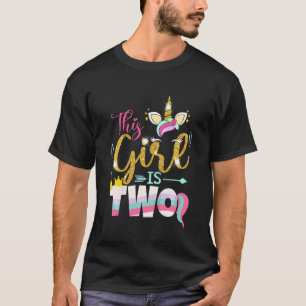 Kids Unicorn 2nd Birthday Girl Two 2 Years Old T-Shirt