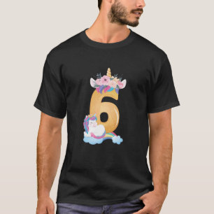 Kids Unicorn 6Th Birthday Gifts For 6 Year Old Gir T-Shirt