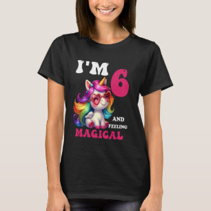 Kids Unicorn 6th Birthday I'm 6 Years Old Girl Uni T-Shirt