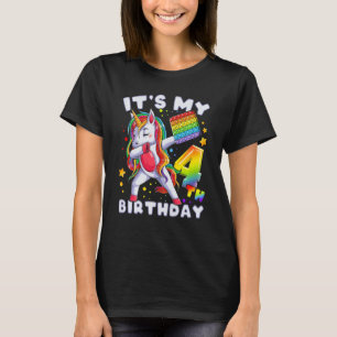 Kids Unicorn, Birthday Girl 4 years old, 4th Birth T-Shirt
