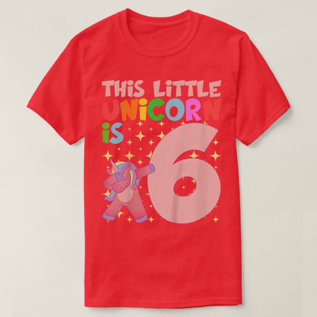 Kids Unicorn Birthday Shirt 6 Years Old Girl Dabbi (Design Front)