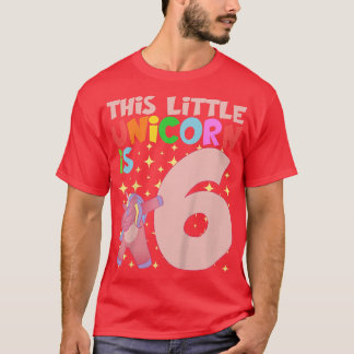 Kids Unicorn Birthday Shirt 6 Years Old Girl Dabbi