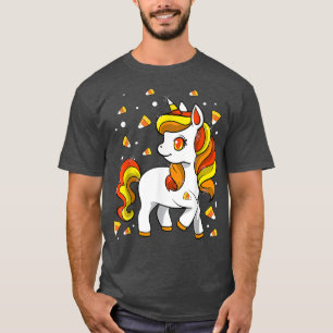 Kids Unicorn Candy Corn Girls Halloween T-Shirt