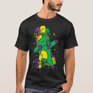 Kids Unicorn Dab Jester Hat Mardi Gras Cute Girls T-Shirt