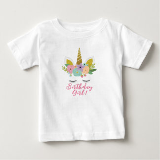 Kids Unicorn Gold Eyes Horn T-Shirt Birthday