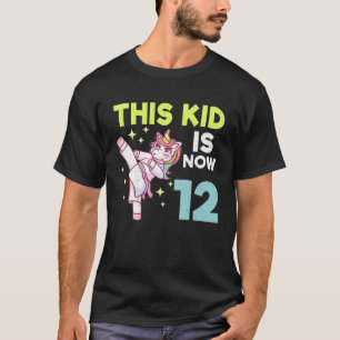 Kids Unicorn Karate Birth Born 12 Karate T-Shirt