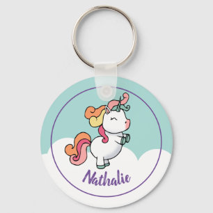 Kids unicorn keychain with name