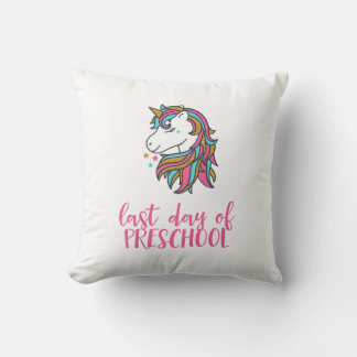 Kids Unicorn Last Day of Preschool Shirt for Girls Cushion