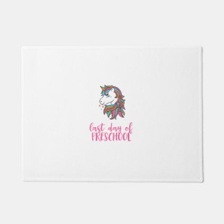Kids Unicorn Last Day of Preschool Shirt for Girls Doormat
