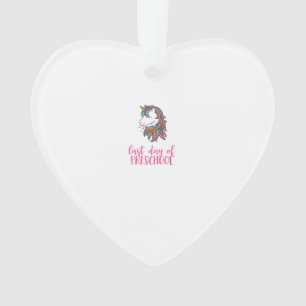 Kids Unicorn Last Day of Preschool Shirt for Girls Ornament