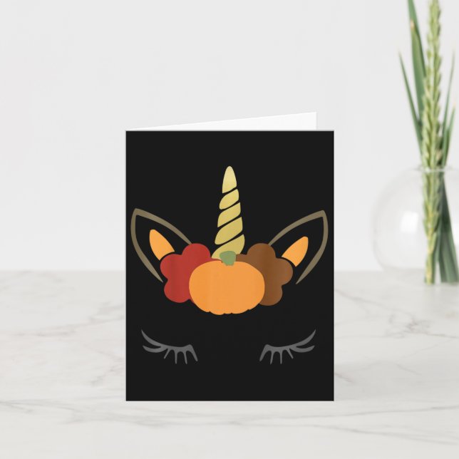 Kids Unicorn Thanksgiving Top  Card (Front)