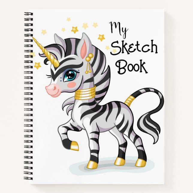Kids Unicorn Zebra Notebook (Front)