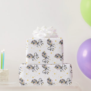 Kids Unicorn Zebra  Wrapping Paper
