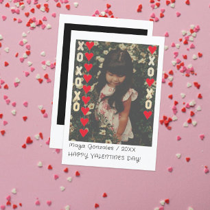 Kids Valentine Instant Photo Card Gold & Red