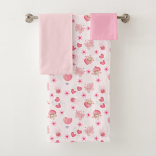 Kids Valentine's Day Bath Towel Set