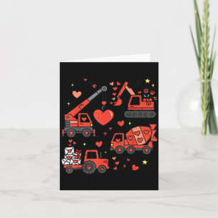 Kids Valentines Day Construction Trucks Funny Boys Card