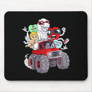 Kids Valentines Day Hearts T Rex Cupid Monster Tru Mouse Mat