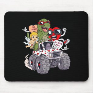 Kids Valentines Day Hearts T Rex Cupid Monster Tru Mouse Mat