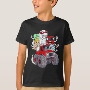 Kids Valentines Day Hearts T Rex Cupid Monster Tru T-Shirt