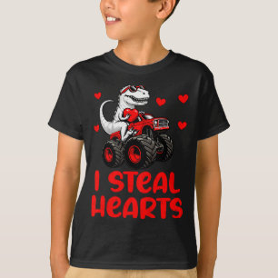 Kids Valentines Day Monster Truck Trex Boy Toddler T-Shirt