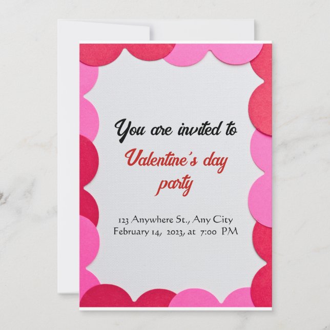 kids Valentine's day party invitation card (Front)