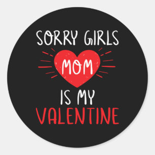 Kids Valentines Day Toddler Boys Shirt Mommy Is My Classic Round Sticker