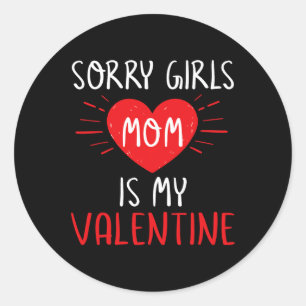 Kids Valentines Day Toddler Boys Shirt Mummy Is My Classic Round Sticker