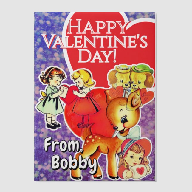 Kid's Valentine's Day Vellum Invitations (Front)