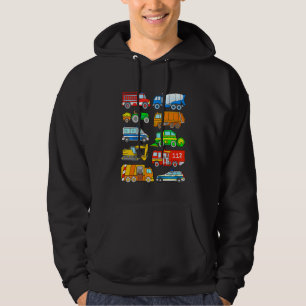 Kids Vehicles Police Fire Brigade Rubbish Removal Hoodie