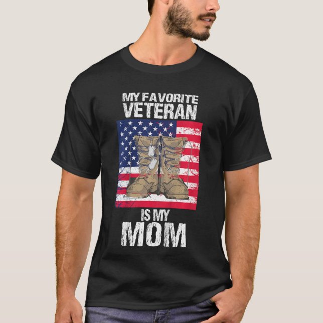 Kids Veteran Mum Proud Son Kids Veterans Day US Ve T-Shirt (Front)