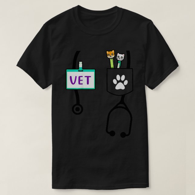 Kids Veterinarian Costume Gift Boys Girls Kids Ani T-Shirt (Design Front)