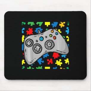 Kids Video-game Controller Autism Awareness Puzzle Mouse Mat