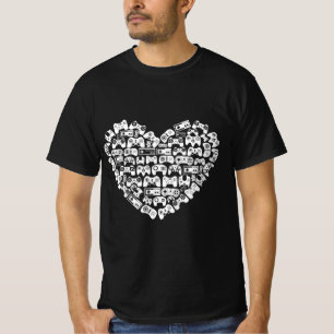 Kids Video-Game Controller Heart Valentines Day Co T-Shirt