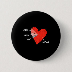 Kids Video Games Pizza Wifi Mom Heart Kid Baby Boy 6 Cm Round Badge