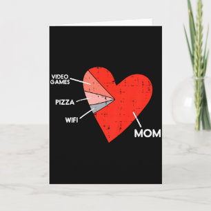Kids Video Games Pizza Wifi Mom Heart Kid Baby Boy Card