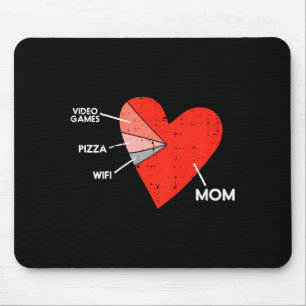 Kids Video Games Pizza Wifi Mom Heart Kid Baby Boy Mouse Mat