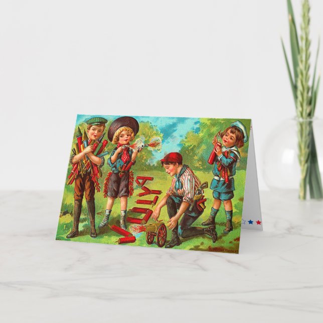 Kids Vintage 4th of July Card (Front)