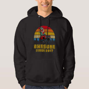 Kids Vintage Awesome Since 2017 Rex Monster Truck Hoodie