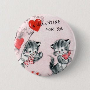 Kid's Vintage Kitten Valentine Pin