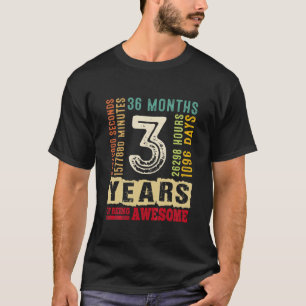 Kids Vintage Retro 3Rd Birthday Outfit 3 Years Of T-Shirt