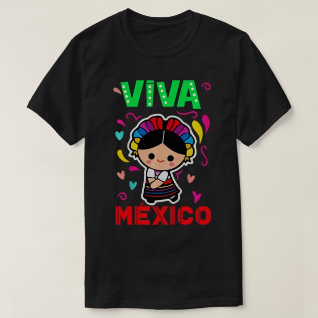 Kids Viva Mexico Mexican Baby Girl Latina Spanish  T-Shirt (Design Front)