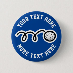 Kid's volleyball Birthday party favor custom name 6 Cm Round Badge