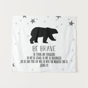 kids wall art, Be Brave, Boy Room Tapestry