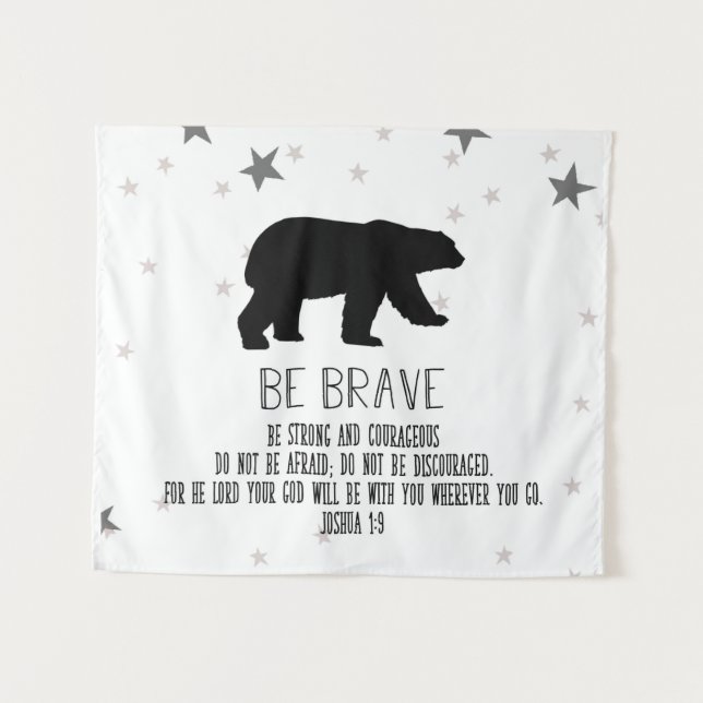 kids wall art, Be Brave, Boy Room Tapestry (Front (Horizontal))
