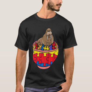 Kids Walrus Puzzle Piece Autism Awareness Cute Ani T-Shirt