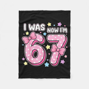 Kids was 6 7 Happy Daughter 7th 6 7 Birthday Girl Fleece Blanket